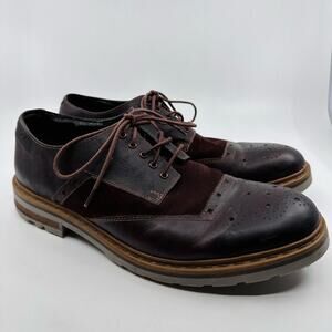 Clarks Mens Leather Upper Wingtip Dress Shoes Brown US 9.5 Lace-Up Office Formal